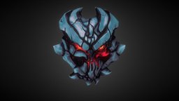 Evil Mask gaming, 3dsmax, texture, lowpoly, stylized, gamemodel, dark, concept