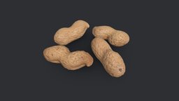 Peanuts Unshelled Double Pod monkey, food, visualization, photorealistic, realtime, pod, bake, nut, vr, ar, eat, cooking, peanut, runtime, photogrammetry, asset, 3d, model, gameready, unshelled