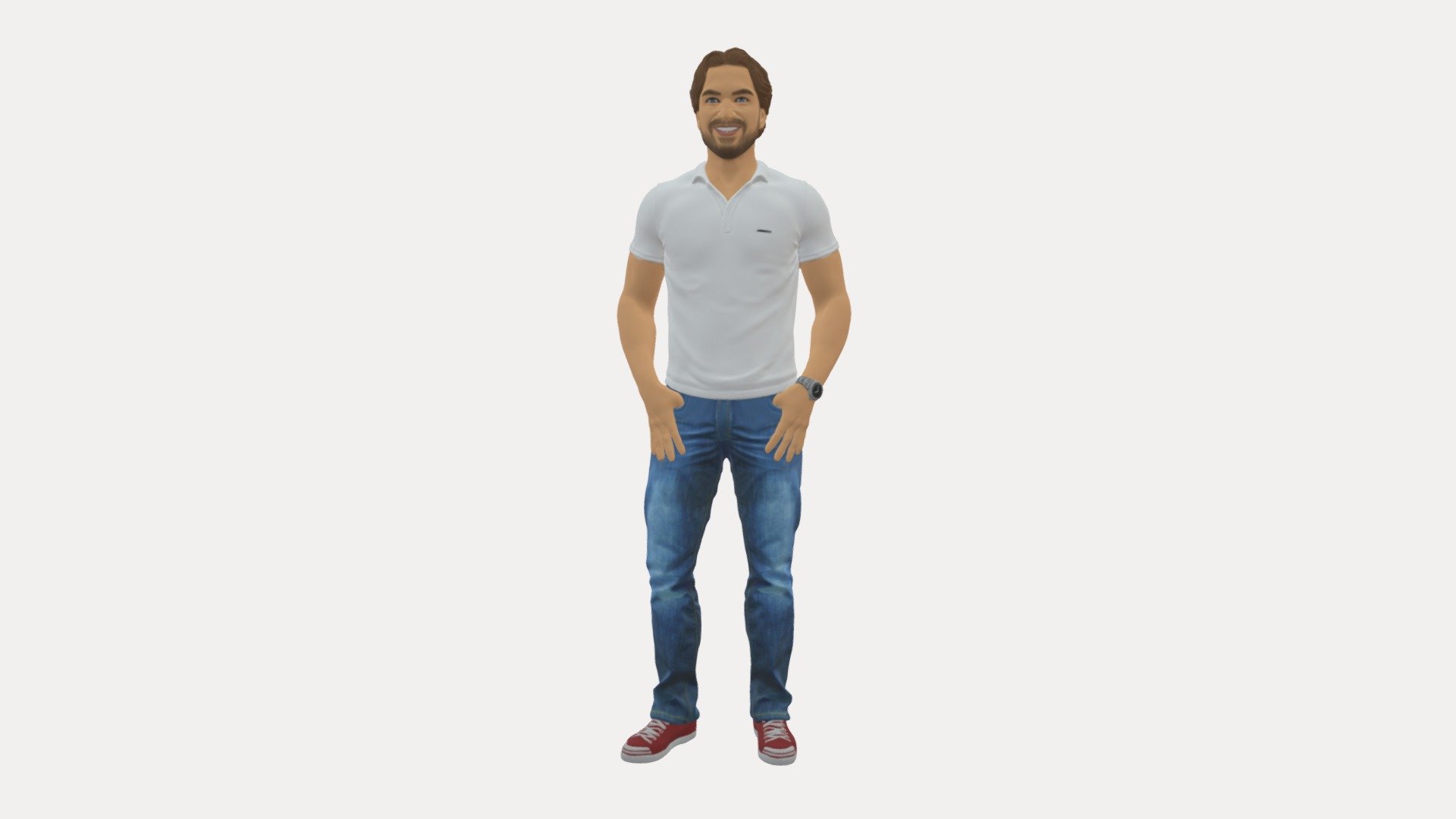 We provide unique 3d scanned models with realistic proportions for closeup and medium-distance views in artworks, paintings and classes. As well as architectural visualization projects.

Main features:




high-end realistic 3d scanned model;

realistic proportions;

highest quality;

low price;

saves you time for more time in landscaping and interiors visualization.

FEATURES 




3d scanned model 

Extremely clean

Edge Loops based

smoothable

symmetrical

professional quality UV map

high level of detail

high resolution textures

real-world scale

system unit: cm

TEXTURES 




Textural Resolution: 4096 x 4096

Color Map

The model is suitable for stereolithography 3d printing 

The model is also ready for fullcolour 3d printing - Smiling Man In White Polo 0790 - Buy Royalty Free 3D model by 3DFarm 3d model