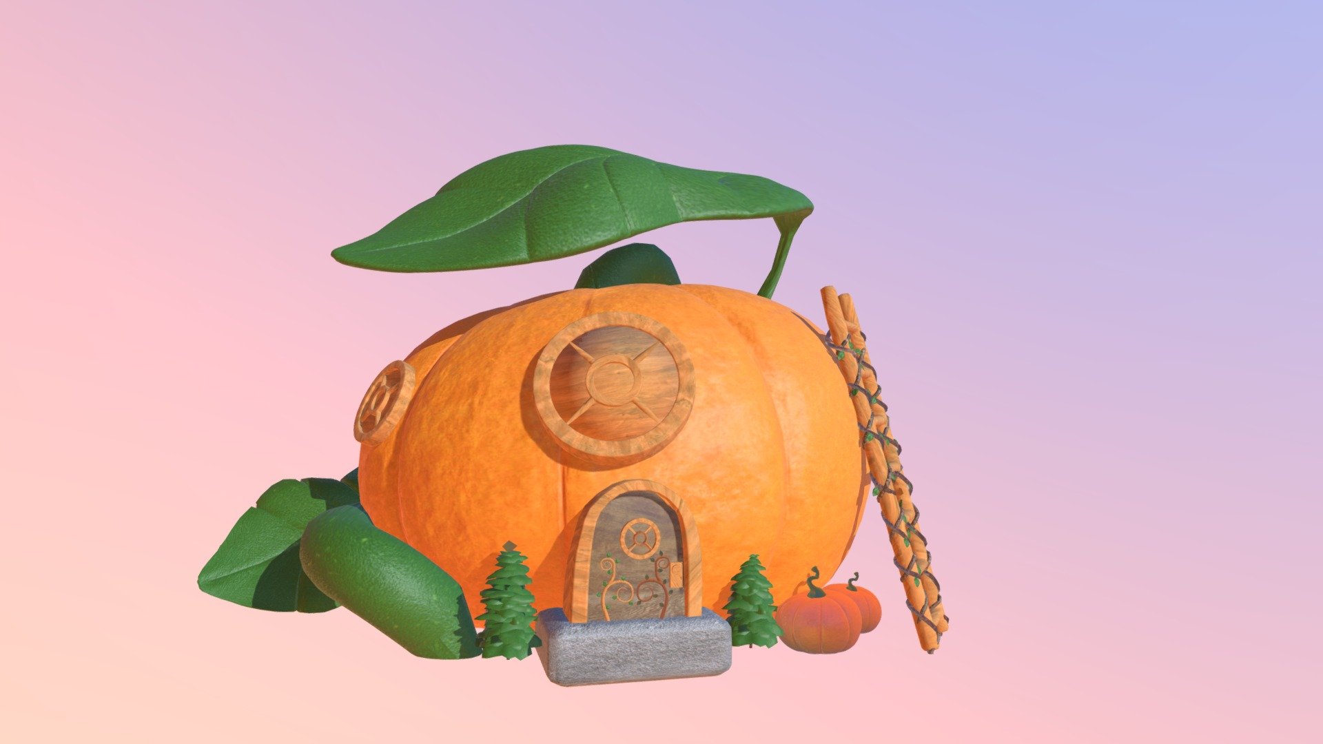 Pumpkin house2 - Buy Royalty Free 3D model by pofuann 3d model