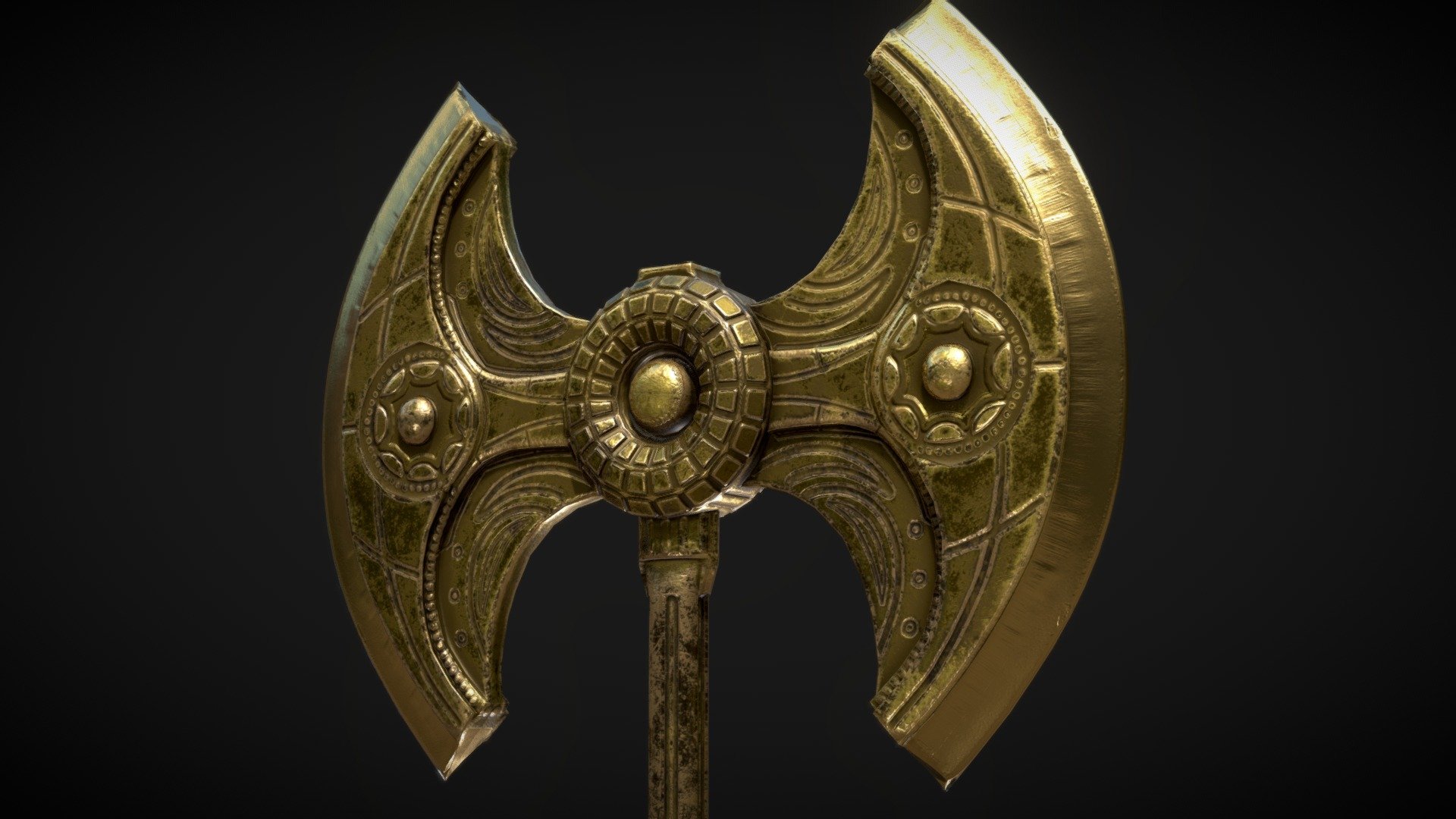 This is a remake of the Dwarven Battle Axe from the Elder Scrolls IV:Oblivion. Made with low polygon count and PBR textures from Substance Painter 3d model