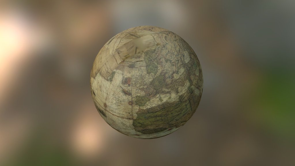 This globe is part of KOKW's collection of Mercator globes. They can be visited at the Mercator museum in Sint-Niklaas (Belgium). The creation of the 3D model of this globe was also the subject of the following paper: 
Stal, C., De Wulf, A., De Coene, K., De Maeyer, P., Nuttens, T., &amp; Ongena, T. (2012). Digital representation of historical globes: methods to make 3D and pseudo-3D models of sixteenth century Mercator globes. The Cartographic Journal, 49(2), 107-117 3d model