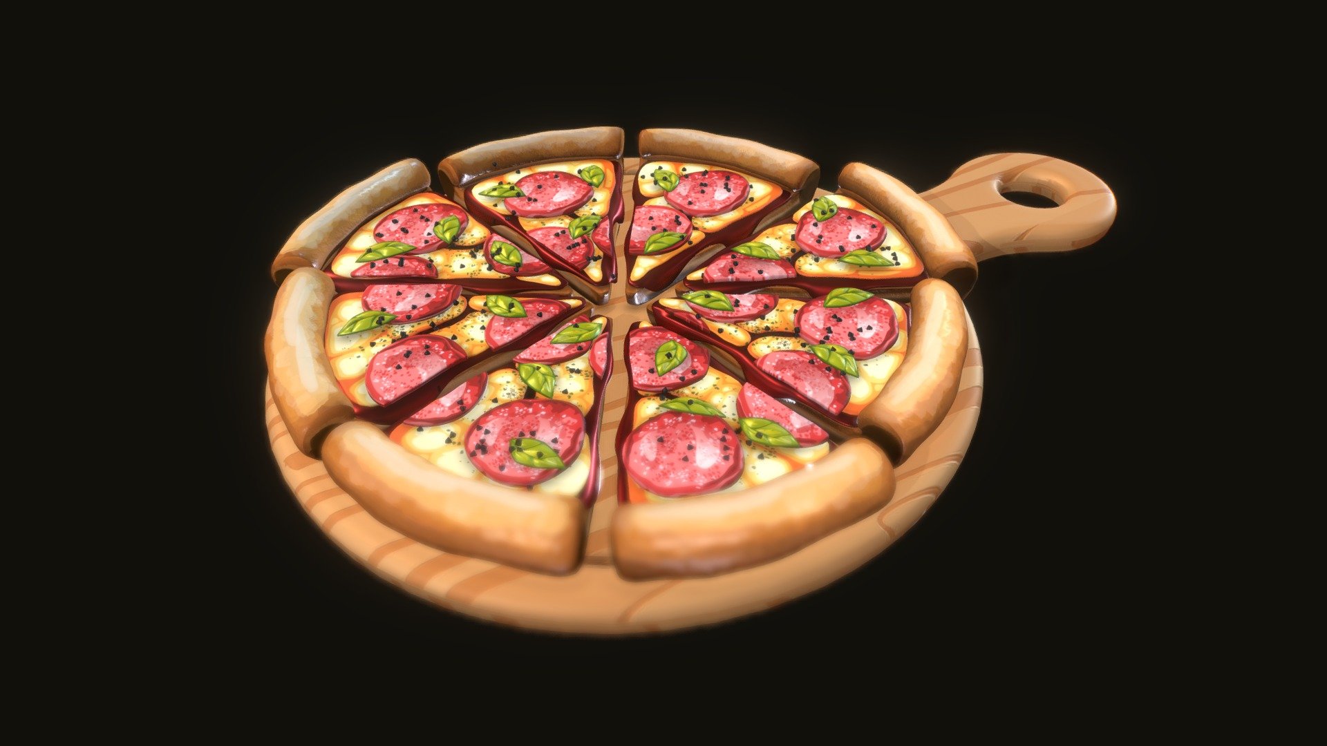 TPR Stylized Pizza for 3D printing - Pizza - 3D model by Mostafa Fahmy (@msgfddfg) 3d model
