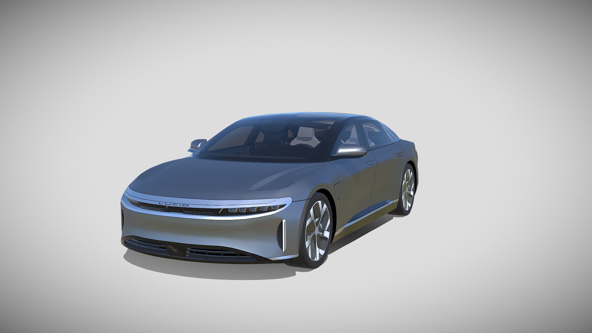 This is low-poly model of Lucid Air.
Even with a low number of polygons the level of detail remains high.
Blender 2.9 materials.
Photo textures.

You can easily change main color of the vehicle.

Model also includes lowpoly interior.
Interior is only for better outside visual detail.


All parts have the correct name.
For body - Lucid.Body
For wheel - Lucid.Wheel.Ft.L      
Ft.L means front left wheel.

With naming like that it will be easier to rigge, animate the model.


Vertices: 23,350
Edges: 45,021
Faces: 22.511
Triangles: 44,276

If you want to buy this model or my other models, you can find them on other platforms where my name is: PieEntertainment. Or just write here in the comments.

HDR not included 3d model