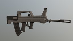 QBZ-95 assault-rifle, qbz, weapon, low-poly, gun, qbz-95