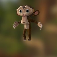 Low Poly Monkey monkey, uv, unwrapped, skinned, uvwunwrap, blender, lowpoly, low, poly, gameasset, animal, rigged