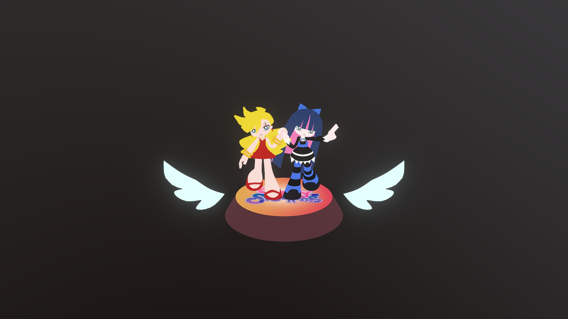 The Anarchy sisters from the show &lsquo;Panty and Stocking with Garterbelt' in their civilian clothing 3d model