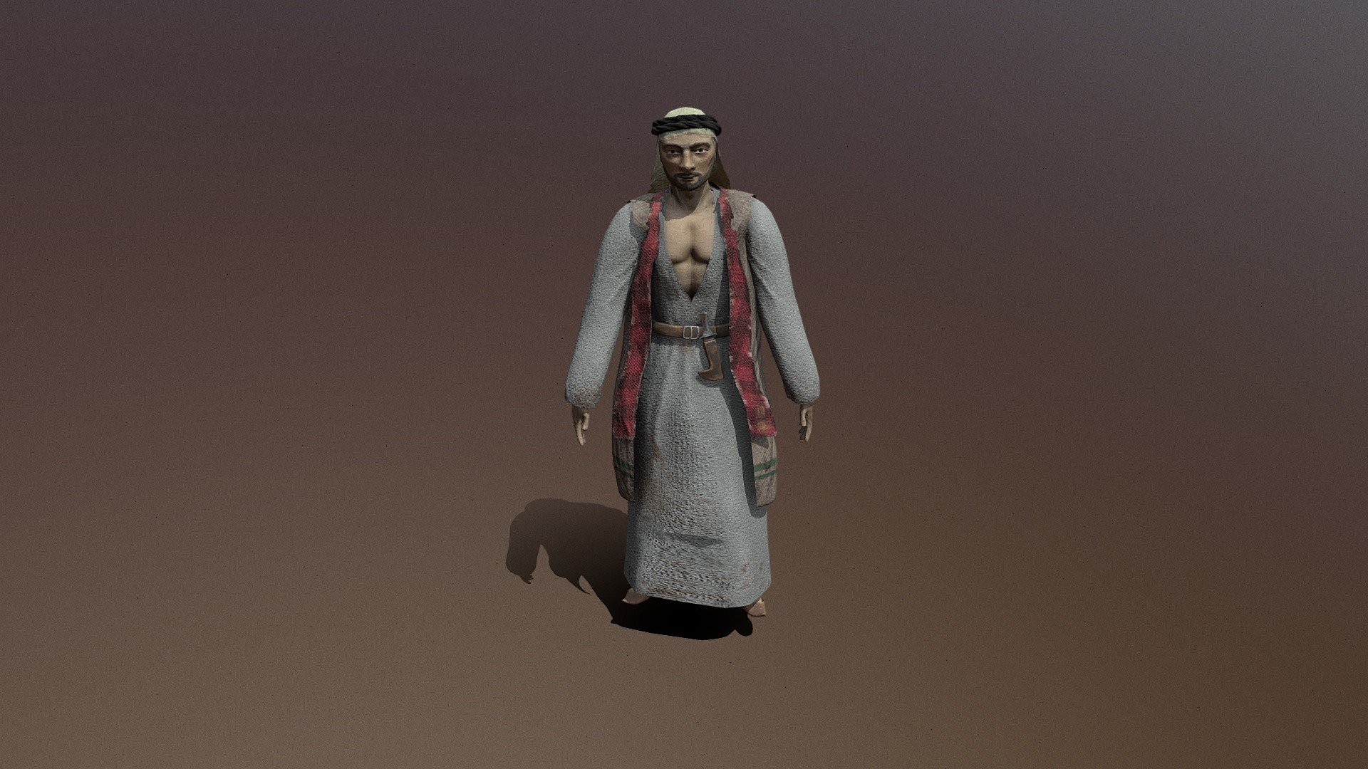 The leader of the Bedouin tribe of the Syrian Desert, Abu Jafar, must lead his people and fight against the modern government to keep living their nomadic; humble yet happy cultural lifestyle.

Model created for AS3 Organic Modelling - Abu Jafar The Bedouin Chief - 3D model by AdeenaAntony (@adeena_ak) 3d model