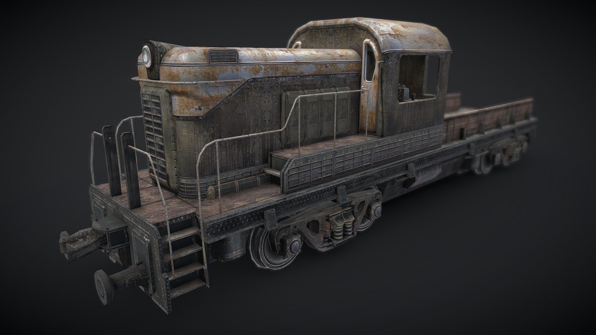 Old Rusty Locomotive low poly 3D model - Old Rusty Locomotive - Buy Royalty Free 3D model by Realtime (@gipapatank) 3d model