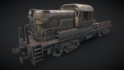 Old Rusty Locomotive train, rail, railroad, locomotive, rust, rusty, loco, old, low-poly, asset, game, pbr