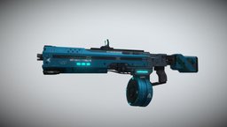 Sci-Fi Gun (Blue skin) rifle, assault, gamereadyasset, gamerady, militaryweapon, weapon
