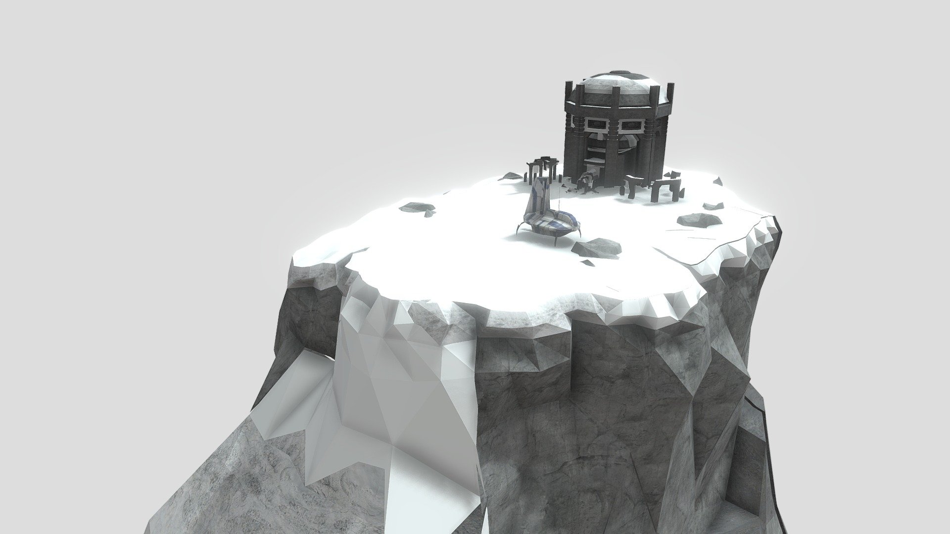 Corellia Frozen Hilltop Ruins from the cutscene from TFU (Wii/PS2/PSP) 3d model