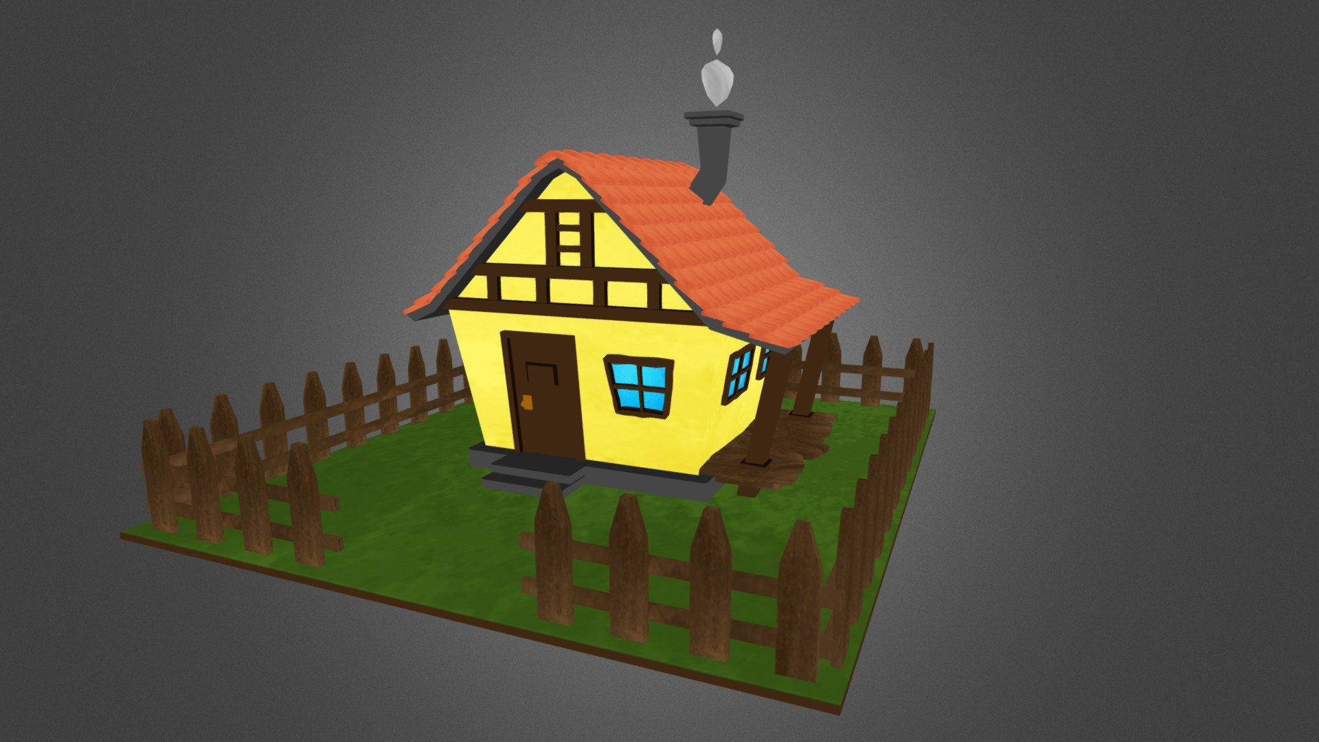 A cartoonish house done for school purpose 3d model
