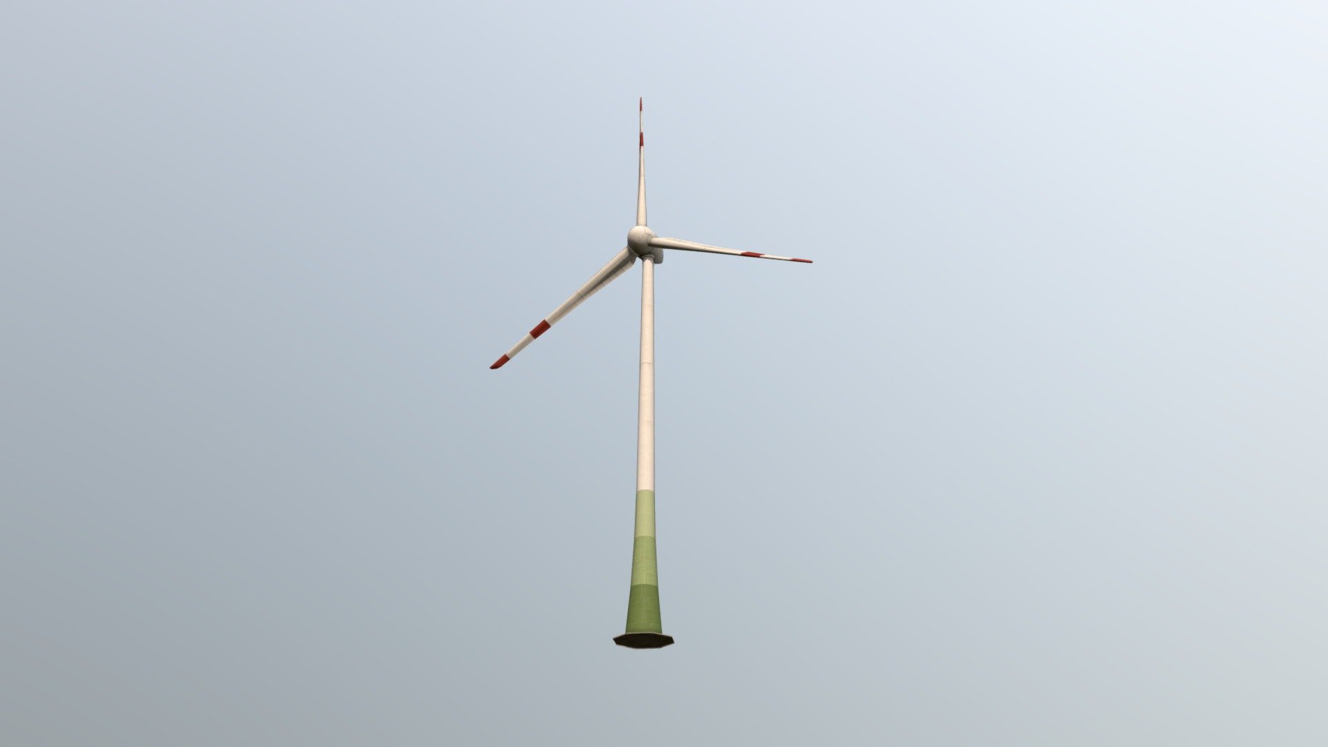 Wind turbine based on Enercon turbines with the streamlined nacelles 3d model