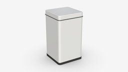 Metal tin can rectangular shape tall tea, rectangular, coffee, packaging, lid, template, shape, can, tin, metal, box, package, blank, 3d, pbr, design
