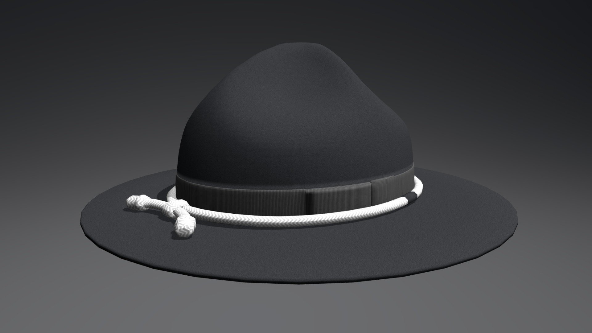 A campaign hat, sometimes called campaign cover, is a broad-brimmed felt or straw hat, with a high crown, pinched symmetrically at the four corners. The hat is most commonly worn as part of a uniform, by such organizations as the Royal Canadian Mounted Police, the New Zealand Army, United States Park Rangers, and Scouts. The campaign hat is occasionally referred to as a Stetson, derived from its origin in the company's Boss of the Plains model in the late 19th century. It should not be confused with the Stetson style cowboy hat, which has a different brim and crease, nor a slouch hat.

*1 model (medium poly) with textures and materials 3d model