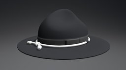 Campaign Hat (Black) police, hat, cover, mounted, headgear, campaign, rangers, headwear, military, black, royal, campaign-hat