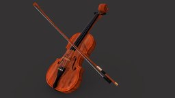 Violin music, violin, instrument, classical, strata, musical-instrument, unity, low-poly, wood, gameready