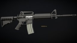 Low-Poly M4A1 [remade from scratch] m4a1, m4, lowpoly