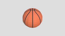Low Poly Cartoon Basketball Ball Free