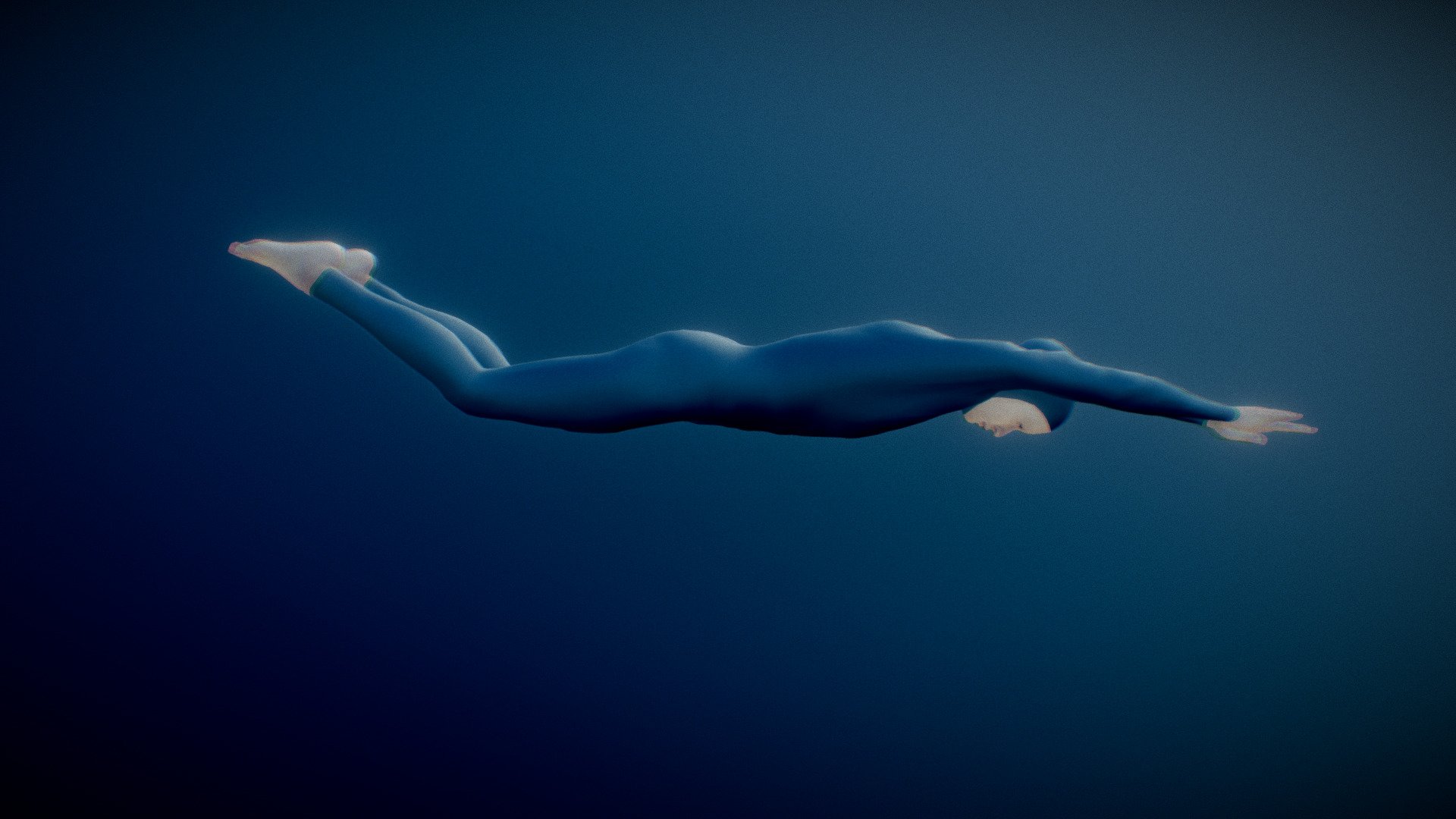 Aka: A Crappy Animator - 3

Making tests to animate the dolphin kick movement, in order to later recreate freediving underwater scenes.

The model and armature were created in makehuman, and animated in blender using keyframes. 

As the movement was irregular, I had to use &ldquo;Smooth keys