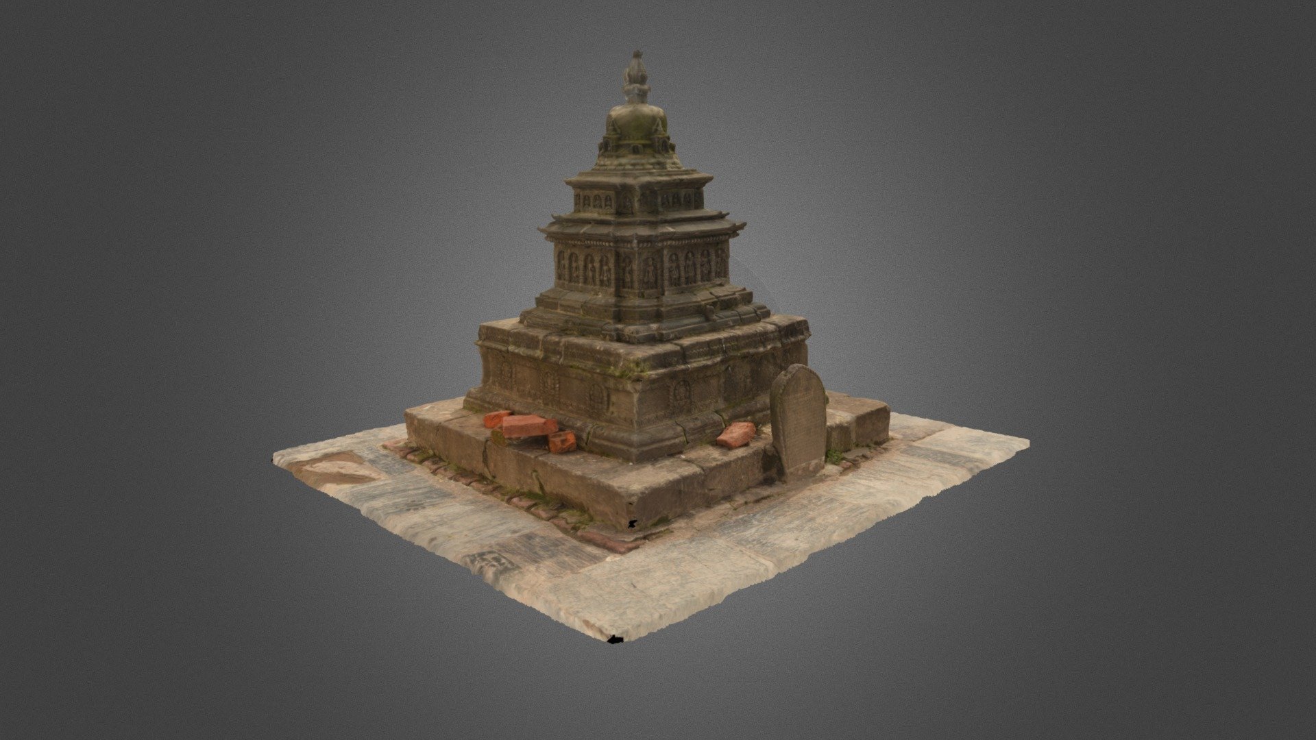 Small Chaitya at Swayambhunath - 3D model by Nepal Buddhism (@nepalbuddhism) 3d model