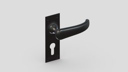 Cardea Curved Black Iron Handle modern, plate, element, key, lock, module, classic, handle, metal, minimalist, fittings, locking, knob, levers, design, house, wood, plastic, interior, door