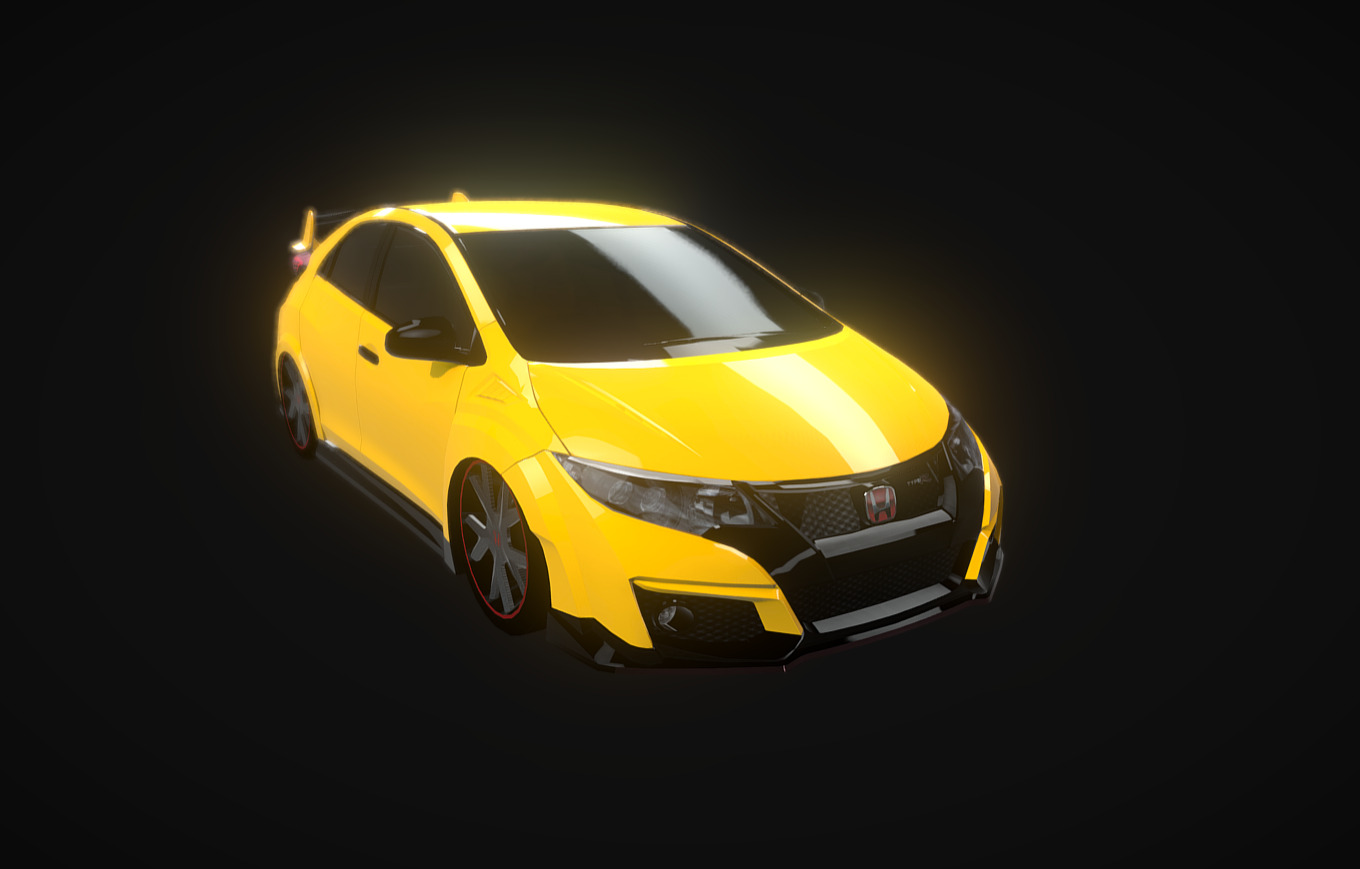 Low poly model for a unity3D VR visualization scene - Honda Civic - TypeR - 3D model by OGL (@GaryLim) 3d model