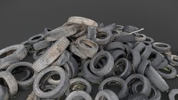 Pile of tyres in mud tire, dump, 3d-scan, junk, junkyard, used, tyre, dirty, waste, recycle, old, 3d-scanning, rubber, stack, photoscan, photogrammetry, asset, vehicle, scan, gameasset, car, batch, pile-of-tyres