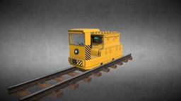 Mining Locomotive type "A" train, trolley, rail, railroad, locomotive, wagon, cart, mining-trolley, unity, unity3d
