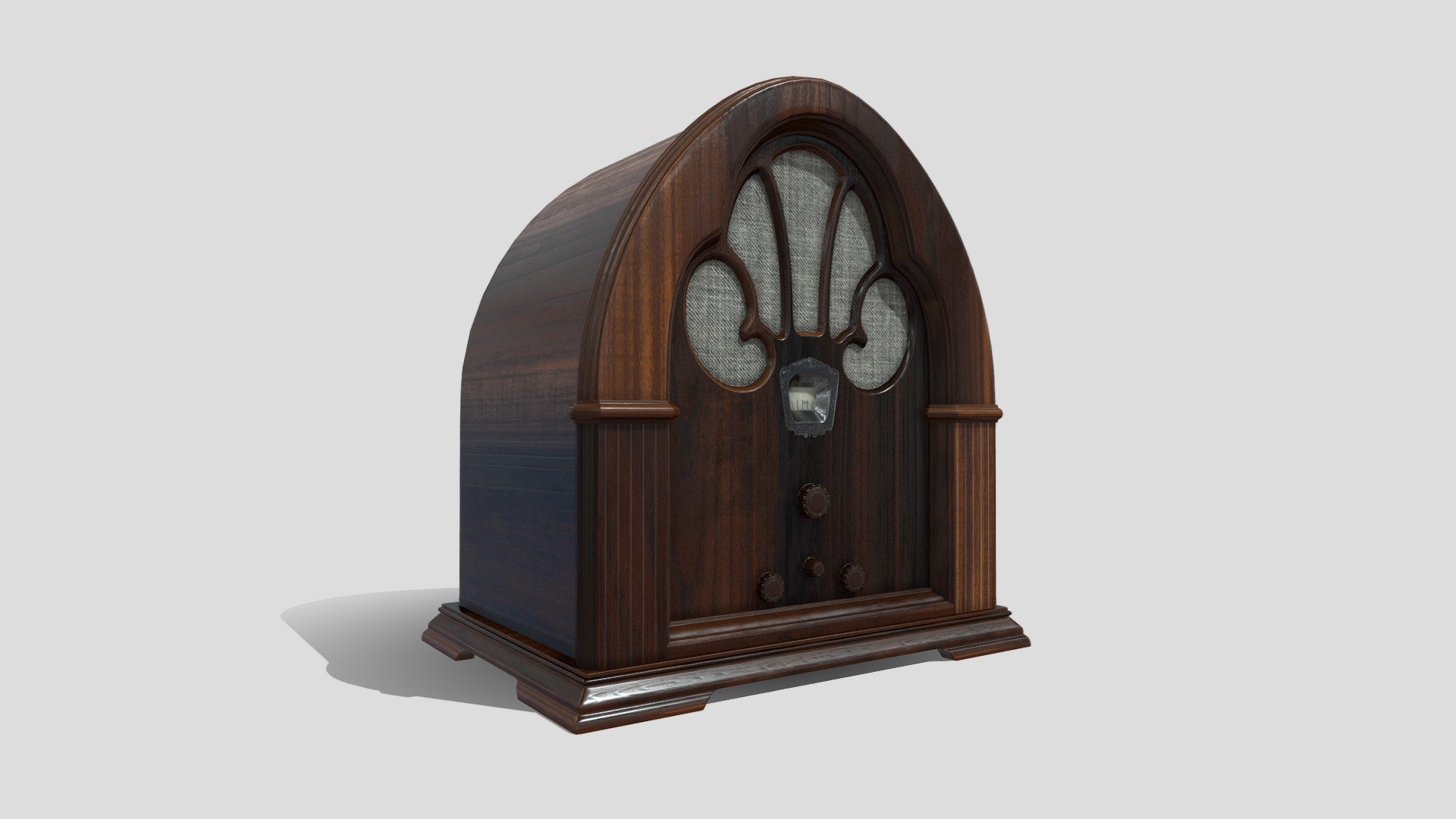 Model of an old radio (Philco 90) from 1931 with the cathedral style 3d model