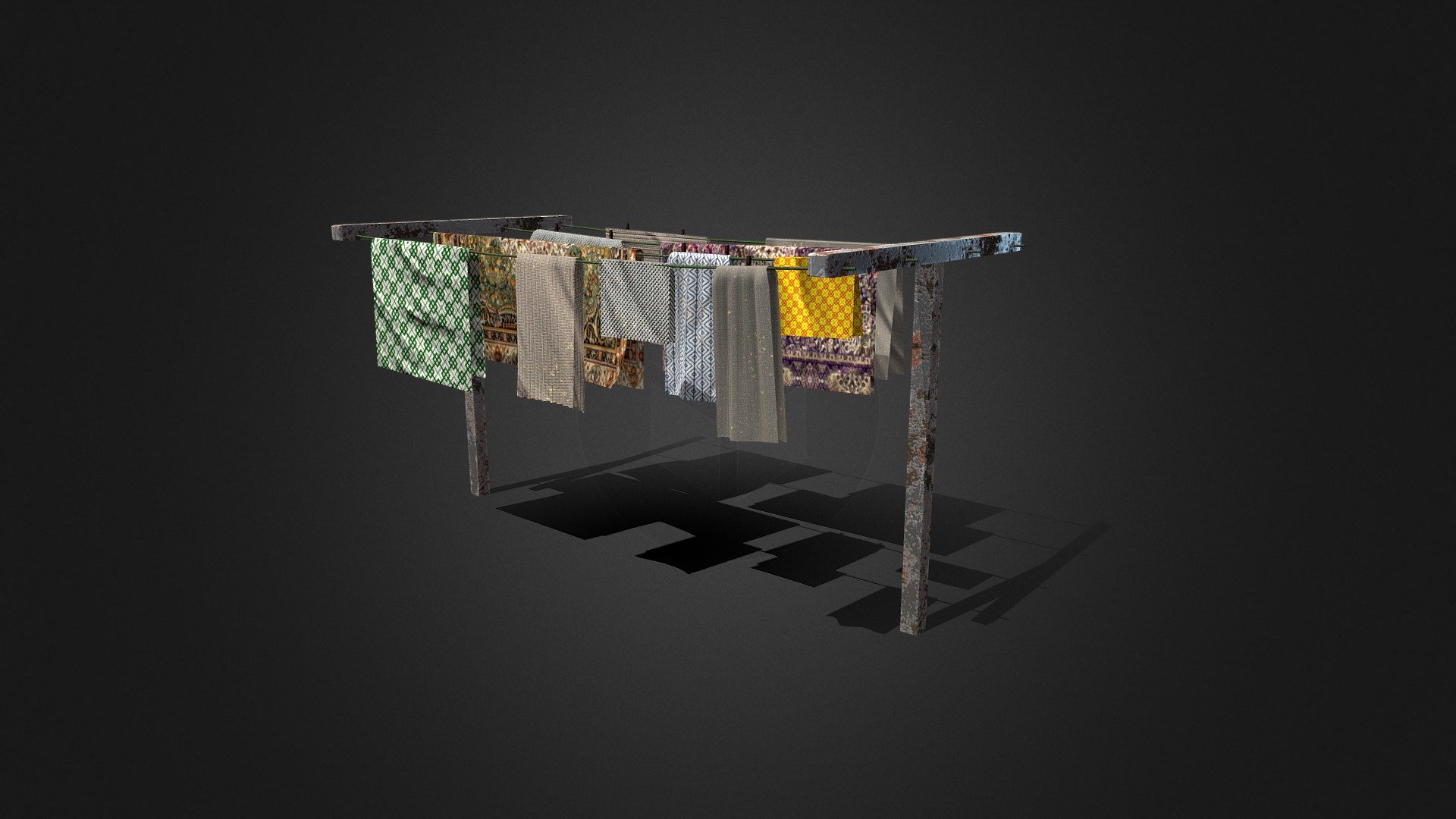 Old cloth Line game asset - 3D model by Benny Khamelis (@BennyKhamelis) 3d model