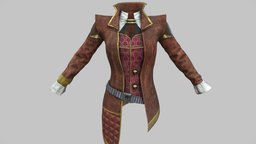 Female Steampunk Cosplay Jacket steampunk, armour, fashion, medieval, jacket, clothes, costume, cosplay, wear, roleplay, pbr, low, poly, female, fantasy