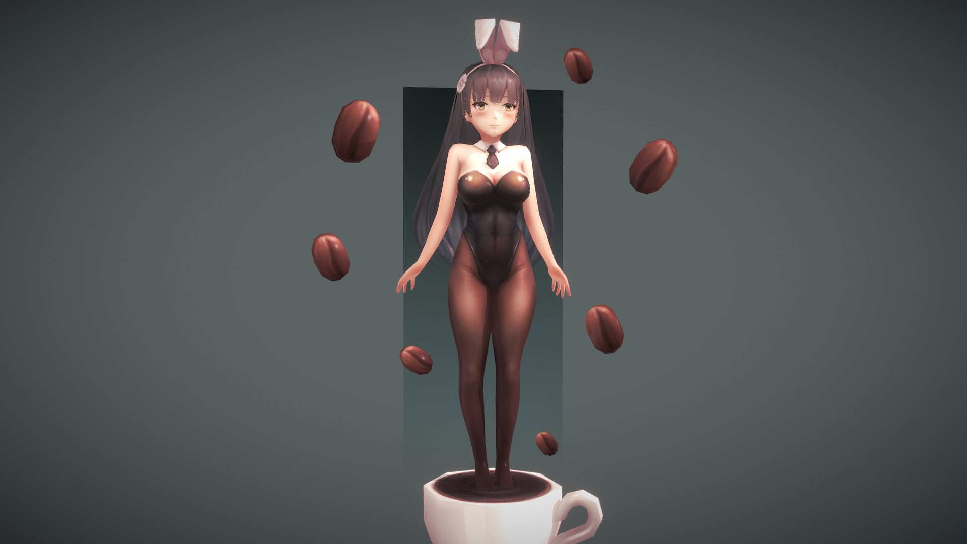 Hand painted game ready character.  Made with Blender.
Girl is based on Lee Seok Ho painting (https://www.artstation.com/artwork/QzzW6r) - Coffee - 3D model by rudolfs 3d model