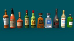 Liquor Bottles 1/5 bottles, liquor, parody, substancepainter, maya, photoshop, bottle