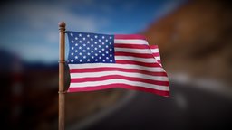 United States Flag wind, flag, country, sign, wave, flap
