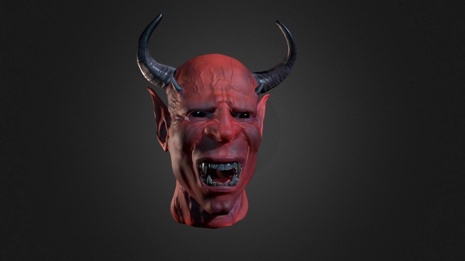 A Demon head I sculpted in Zbrush 3d model