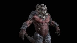 DemonBoss7 armor, ancient, rpg, demon, fighter, unreal, mutant, claws, spawn, butcher, executioner, weapon, character, unity, game, pbr, low, poly, skull, monster, rigged