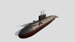 Submarine Kilo class Diesel Electric  low poly diesel, game-ready, cold-war, kilo, realtime-3d, conventional, halibut, electric, submarine