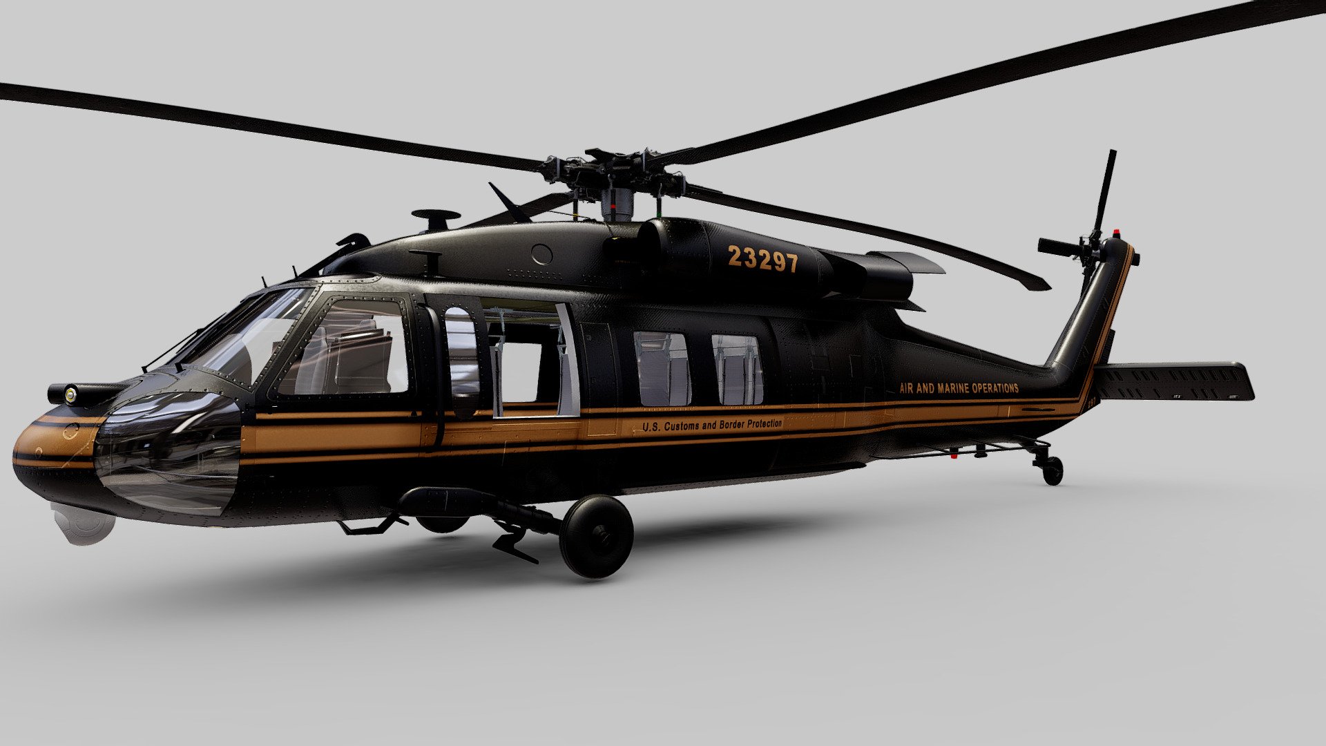 Sikorsky UH-60 US Border and Customs




Detailed cockpit instruments 

Baked textures

8k textures for main body

4k textures for everyting else

This model also Includes the following textures skins




U.S Customs and Border Protection

Ambulance

U.S Coast Guard

U.S Navy

Colombian Police

L.A County Fire

US Army
 - Sikorsky UH-60 US Border and Customs - Buy Royalty Free 3D model by luisbcompany 3d model