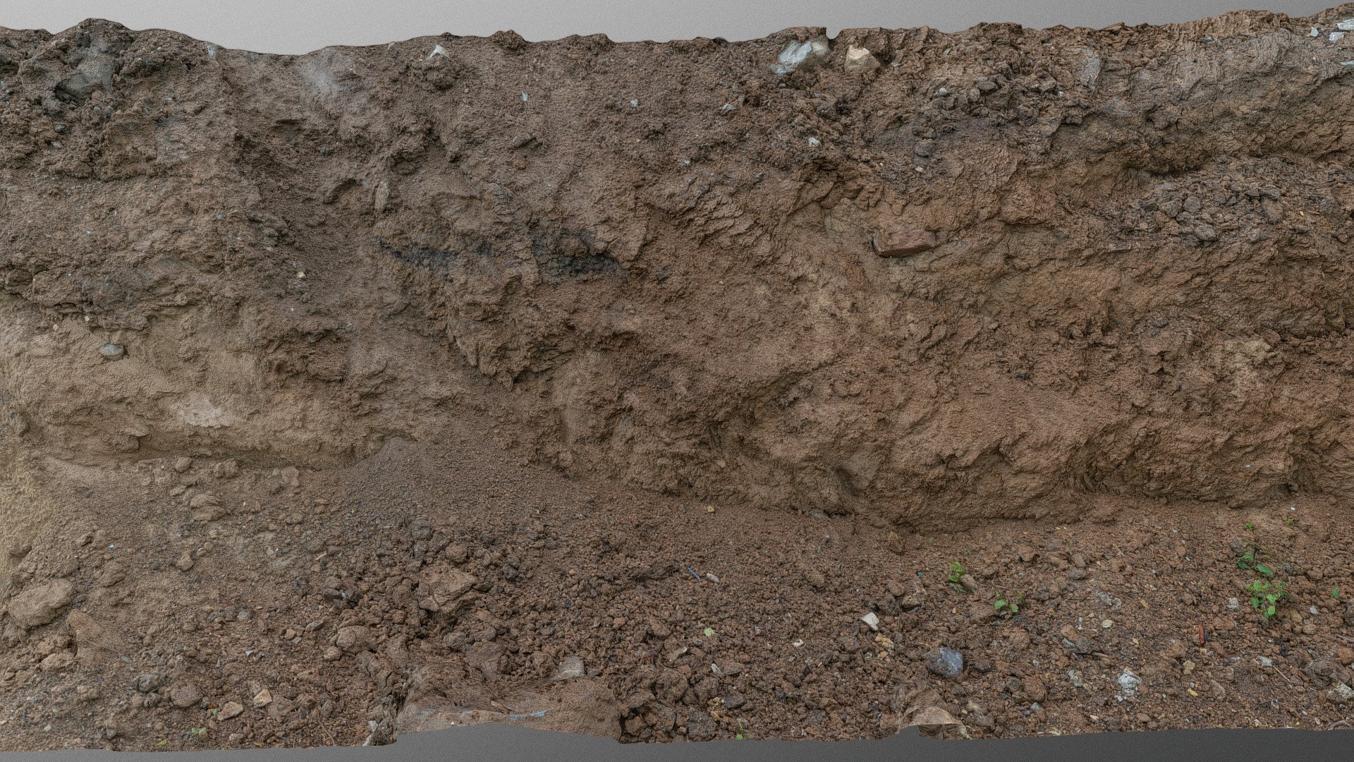 Construction dig site excavation building ground earth work, dug-out  trench ditch, clay cliff wall

Photogrammetry scan 150 x 24MP, 3x16K textures + HD normals - Construction site dug-out trench ditch - Buy Royalty Free 3D model by matousekfoto 3d model