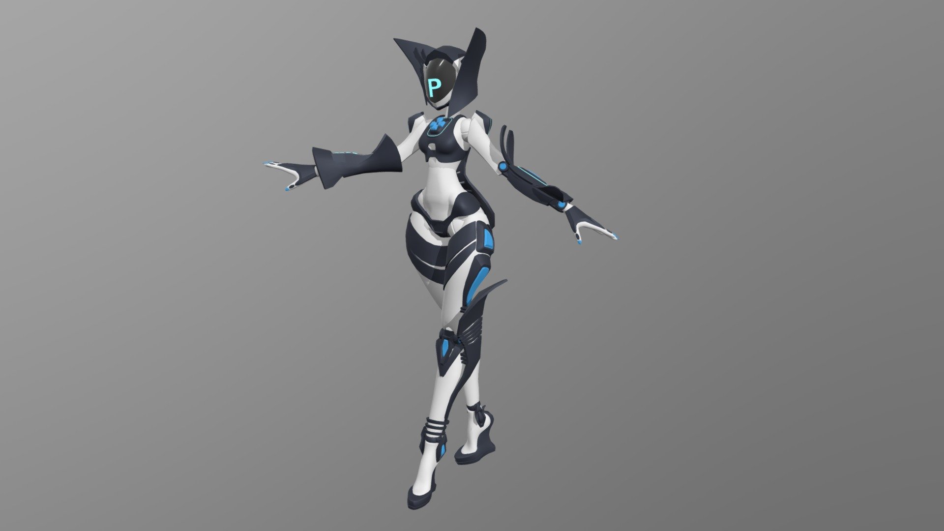 Made this model for XYZ draft punk course as homework (one of the three detailed drafts) .
The idea was based on the concept below:  (actually, I wanted to make her a bit in my way)
 - HW XYZ school - detailing. Part3 - 3D model by okiochan (@okio) 3d model