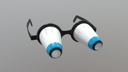 Novelty Glasses 3 eye, frame, clown, fun, party, comedy, masquerade, glasses, mask, costume, carnival, fake, disguise, comedian, novelty, hallooween, character, lowpoly, blue, plastic, clothing, funny, black, gameready