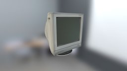 CRT Monitor monitor, crt, low-poly