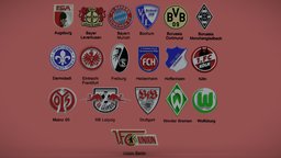 Bundesliga all logo teams printable and pbr mainz, german, munich, union, 05, berlin, rb, bremen, stuttgart, eintracht, frankfurt, 98, deutsche, bayern, alemania, bochum, leverkusen, liga, koln, augsburg, freiburg, bayer, wolfsburg, leipzig, dortmund, hoffenheim, darmstadt, werder, borussia, 1899, monchengladbach, heidenheim
