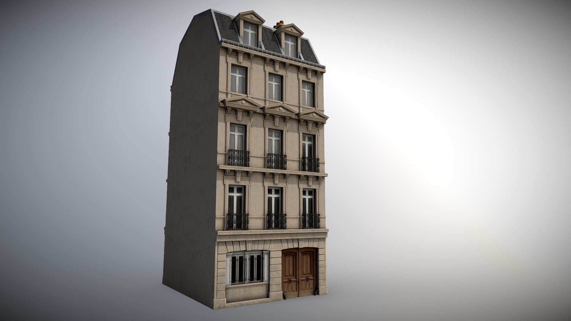 A house intended to be used in a city scene located in Paris during WW 2. 
Created with 4 texture sets using Maya and Substance Painter - House in Paris - 3D model by davidlindh 3d model