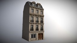 House in Paris paris, french, game-model, low-poly-model, maya, substance-painter, house