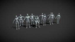 Human Body Base Mesh Animated Rigged 20k Poly