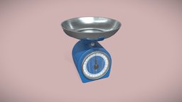 Kitchen Scales bowl, mechanical, mass, unreal, furniture, clean, appliance, scales, old, kitchen, cooking, balance, game-ready, measure, weight, real-time, unity, low-poly, pbr, interior