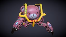 Bear Bot bear, toy, bot, cyberpunk, substancepainter, substance, low-poly, blender, gameart, sci-fi, stylized, robot